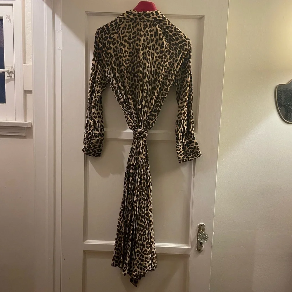 H&M medium leopard 🐆 midi button down collar dress - Picture 11 of 12